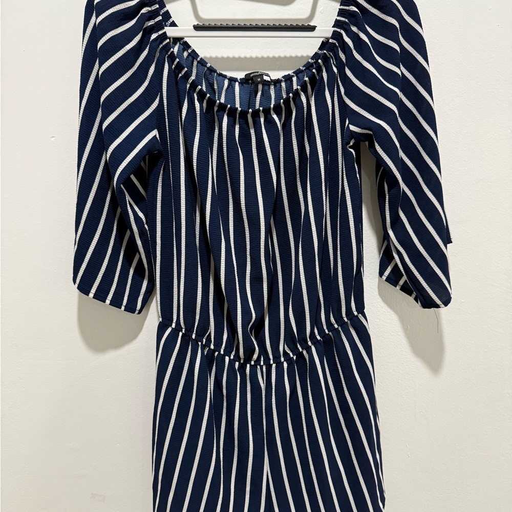 Ambiance Navy and White Striped Jumper